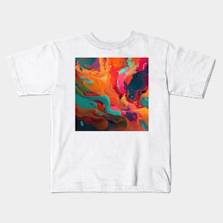 Multicolored Oil Paint Kids T-Shirt